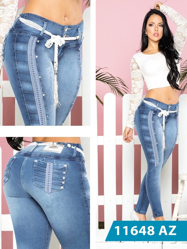 [00023211648AZ01] Jeans Levantacola Colombiano Azulle 