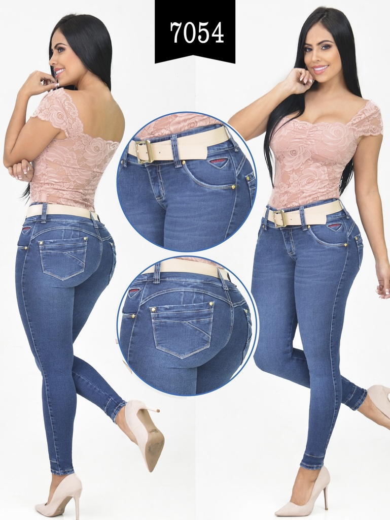 Women's Medium Wash Butt Lift Skinny Jeans 7054