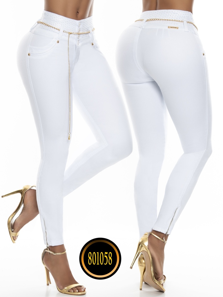 Women's White Butt Lift Skinny Jeans 800958