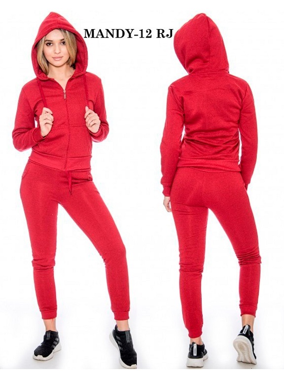 [200MANDY12RJXXL] Conjunto Deportivo Sudadera con Cierre y Jogger Rojo para Mujer Mandy-12 Red