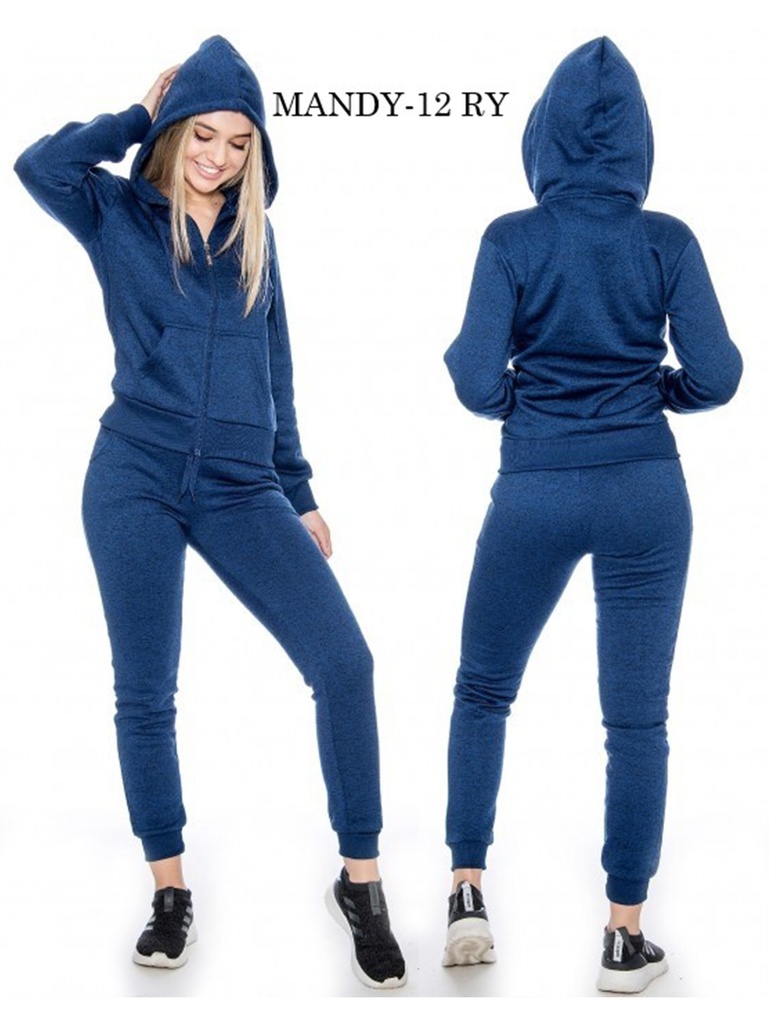 Conjunto Deportivo Sudadera con Cierre y Jogger Azul Rey para Mujer Mandy-12 RY