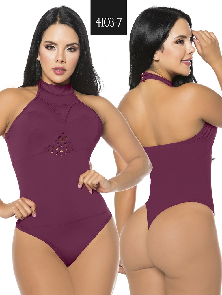 Body Sin Mangas Cuello Alto Vino Tinto para Mujer 4103-7