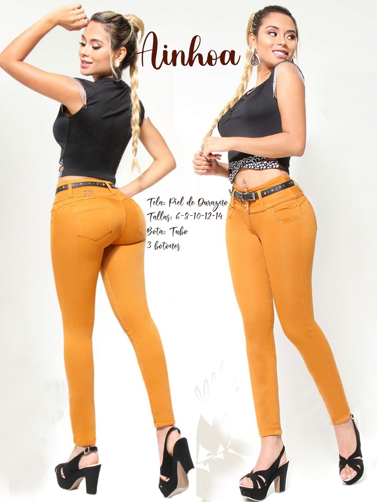 Women's Mustard Butt Lift Skinny Jeans Ainhoa