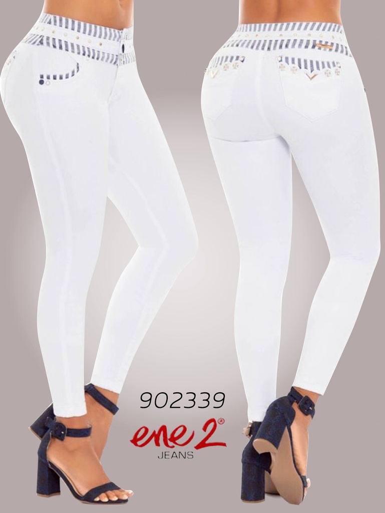 Jeans Levantacola Ajustados Blanco para Mujer 902339