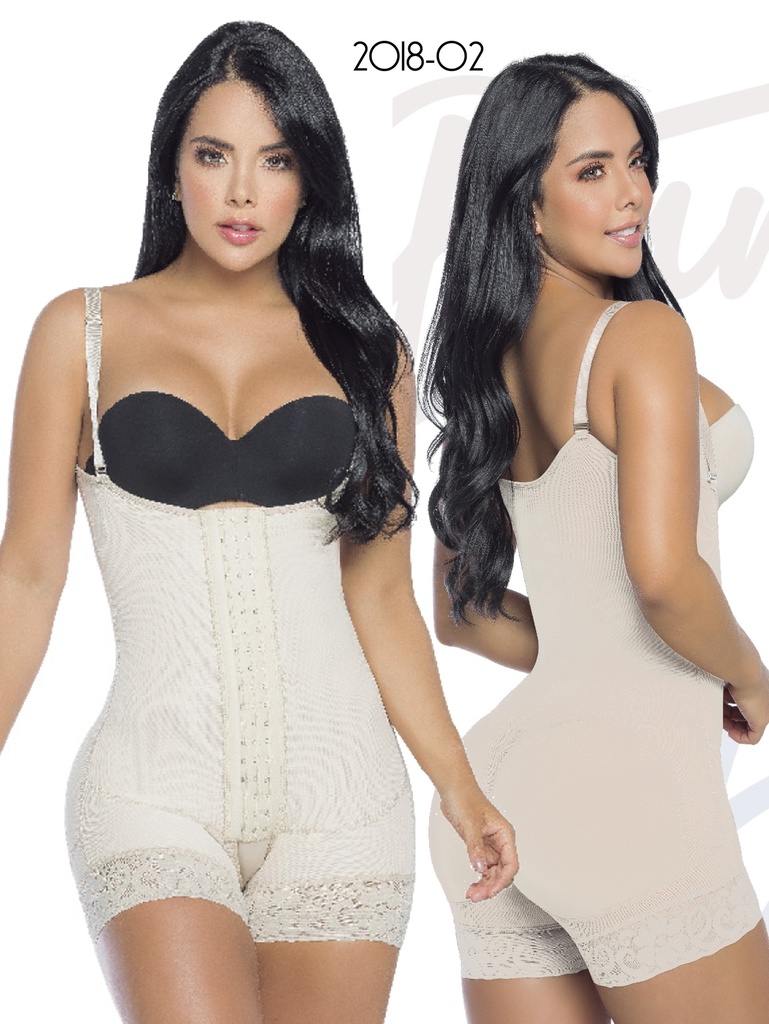[3112018XL02] Faja levanta glúteo, busto libre, espalda alta con tiras ajustables, broches de 