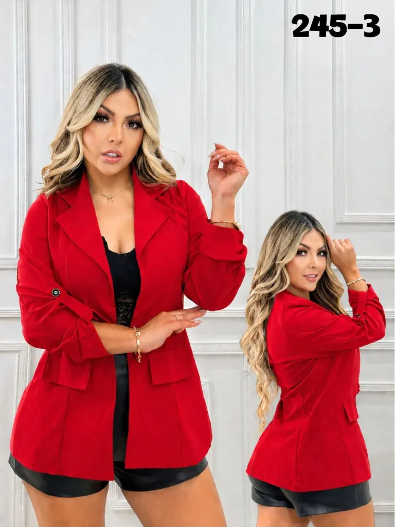 [3772453S] Blazer Rojo para Mujer 245-3 (S)