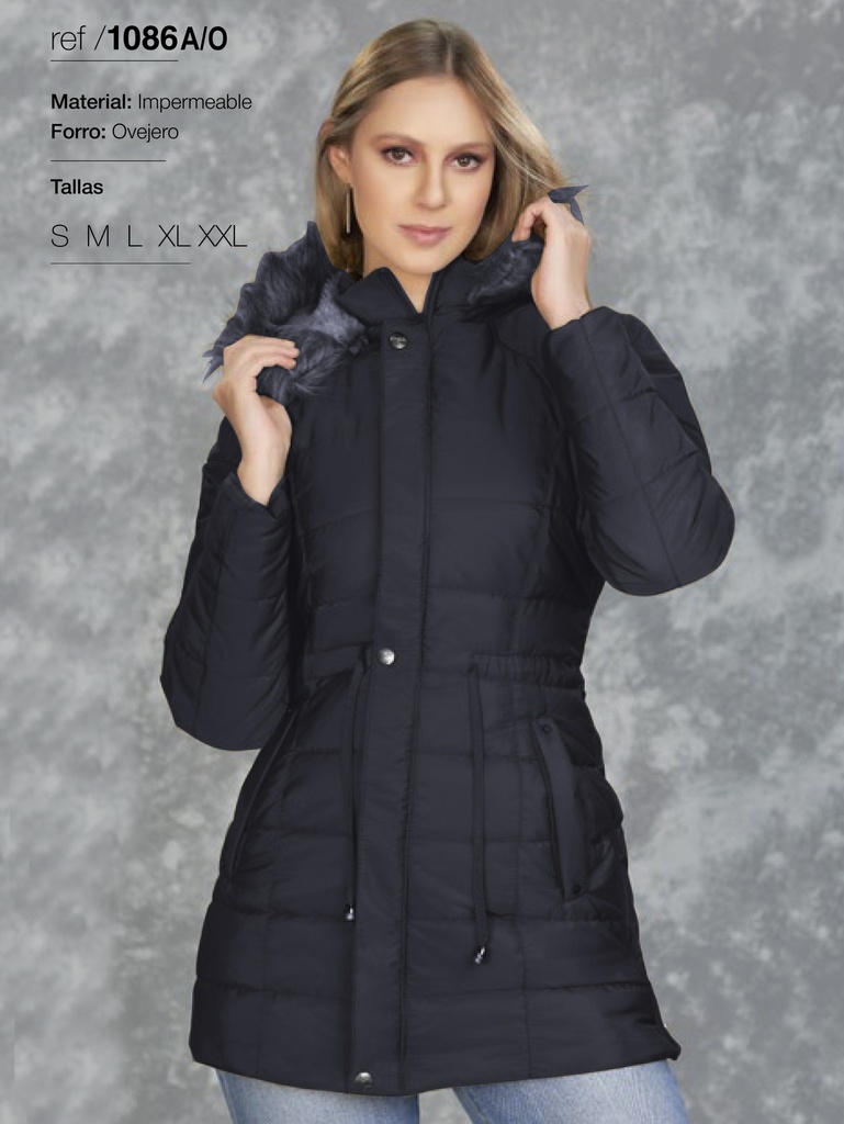 Women's Navy Hooded Puffer Parka Jacket 1086A/O