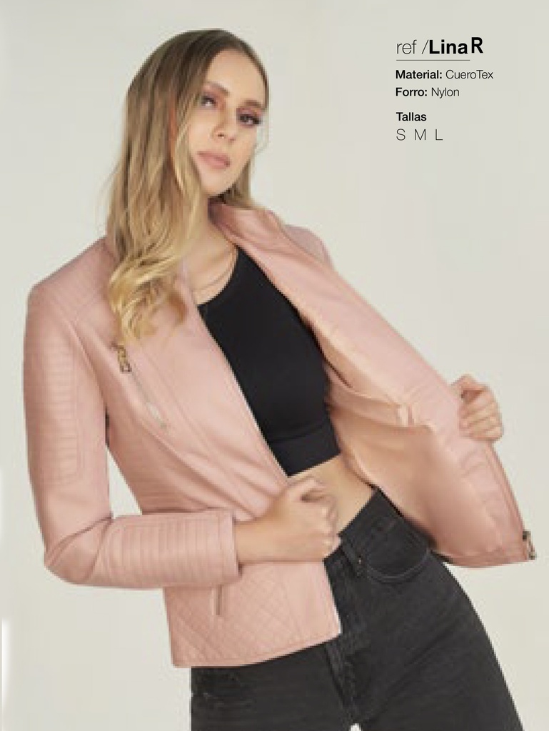 [347LINARS] Women's Blush Pink Faux Leather Jacket Jacket Lina R
