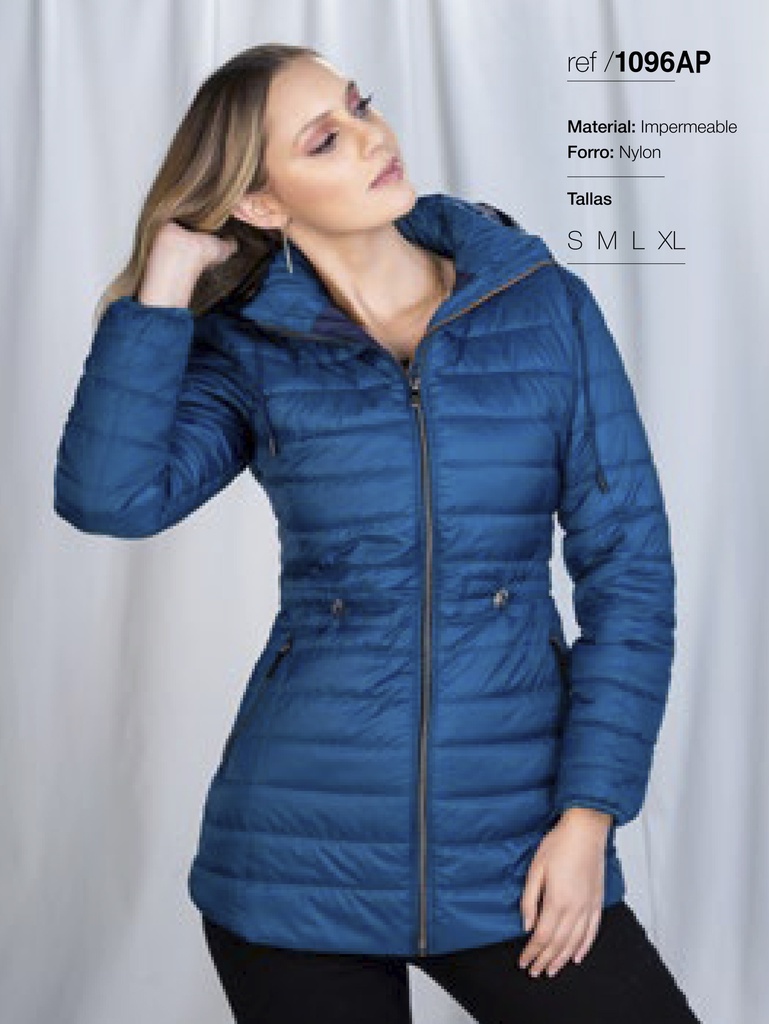 [3471096APS] Women's Blue Puffer Jacket Jacket 1096AP