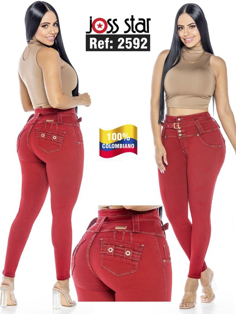 Women's Red Butt Lift Skinny Jeans 2592