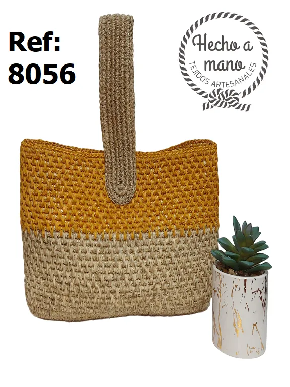 [3668056] Women's Mustard & Natural Straw Tote Handwoven Bag 8056