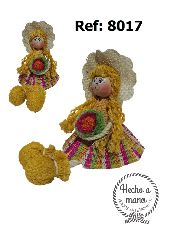 Women's Yellow Handmade Artisan Doll 8017