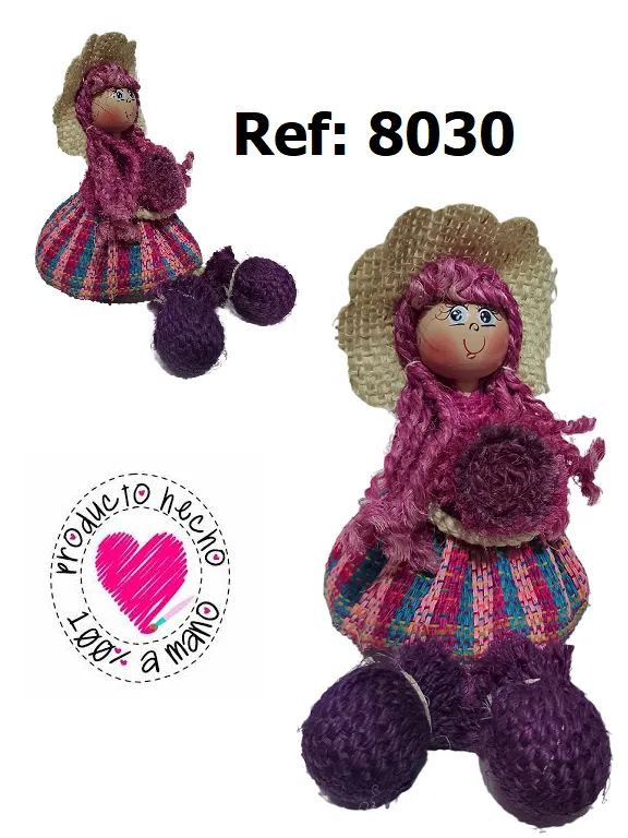 [3668030] Women's Purple Handmade Artisan Doll 8030