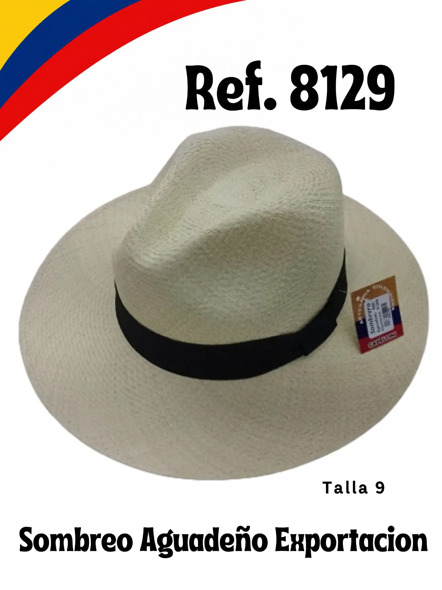 [36681299] Women's Natural Aguadeño Export Grade Panama-Style Straw Hat 8129