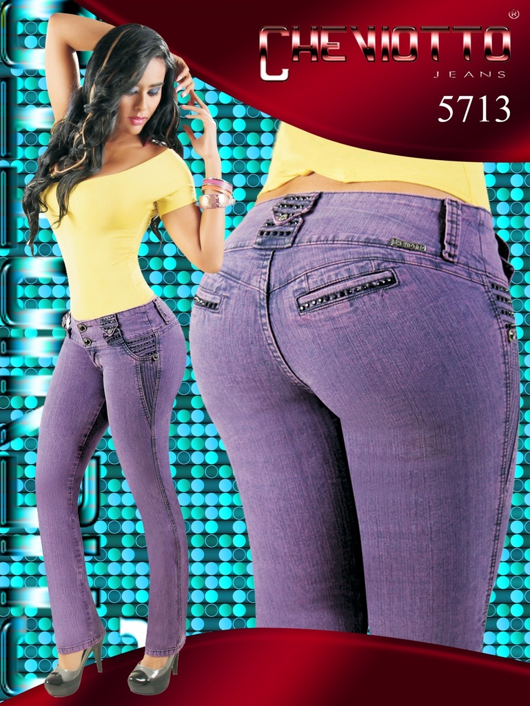 [000101571301] Jeans Levantacola Colombiano Cheviotto 