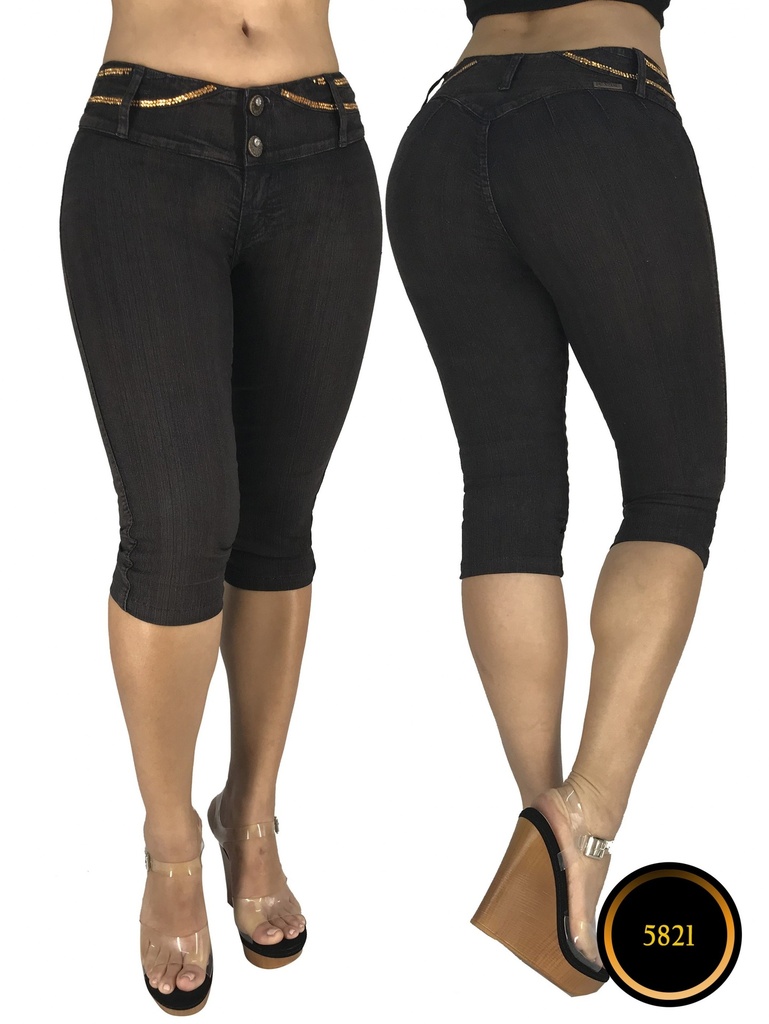 Women's Black Butt Lift Capri Jeans 000101582105