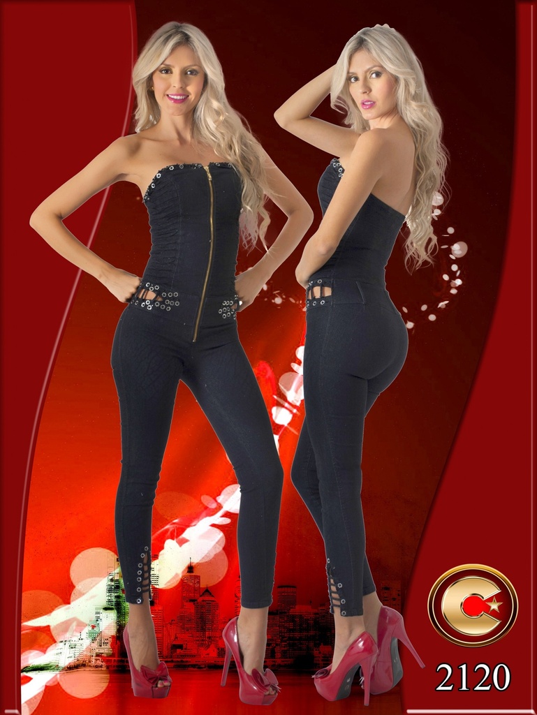 Enterizo Strapless con Cierre Negro para Mujer 2120