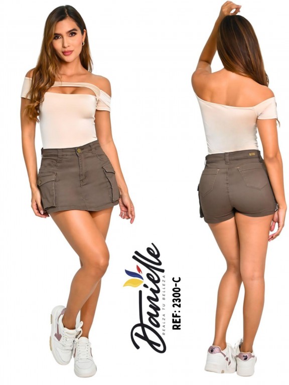 Falda Short Bolsillos Cargo Topo para Mujer 3300-C
