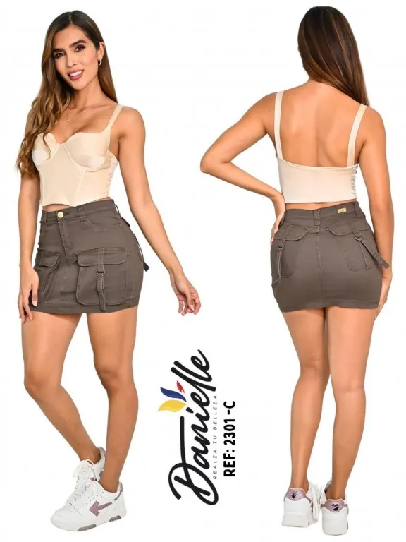 Falda Mini Cargo Topo para Mujer 3301-C