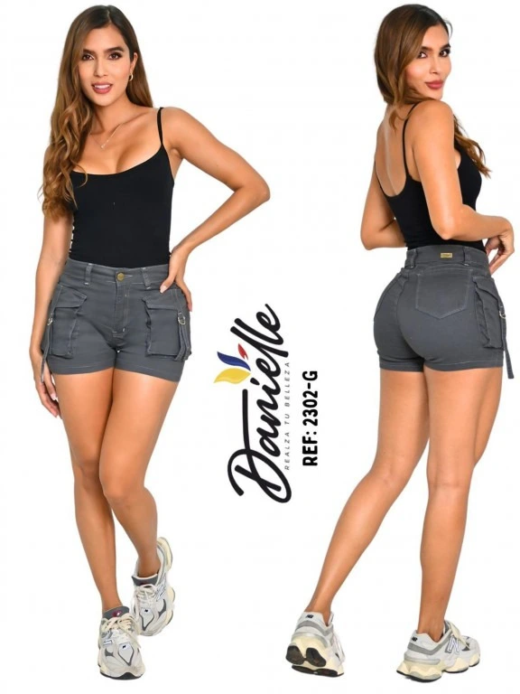 Short Elásticos Levantacola Gris para Mujer 1092302-G