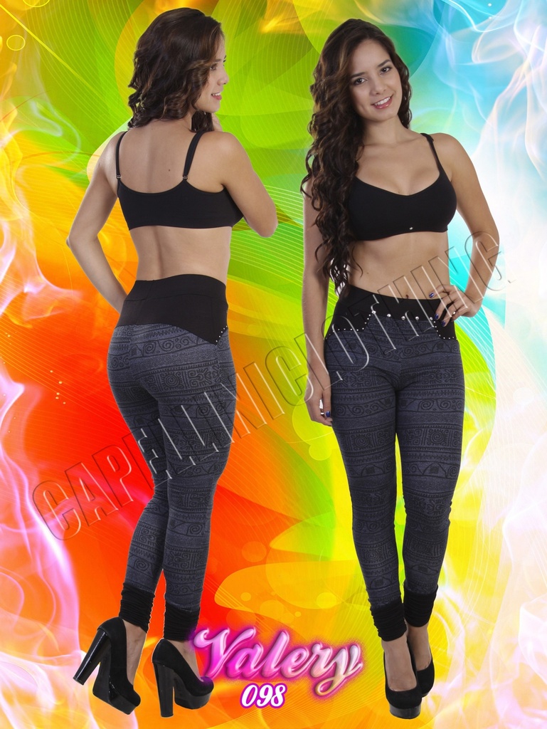 Leggings Tiro Alto Negro para Mujer Valery Estilo B