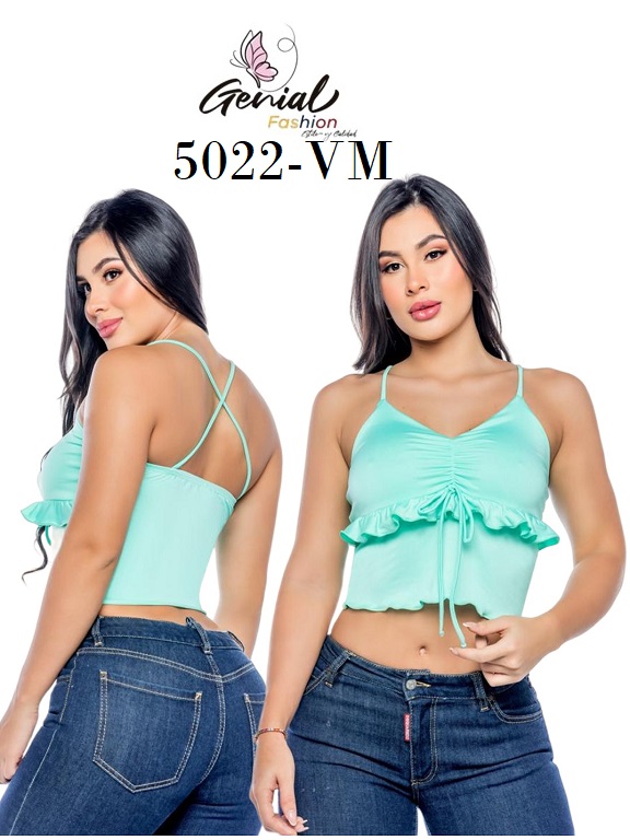 Top Camisola con Volantes Menta para Mujer 5022-VM