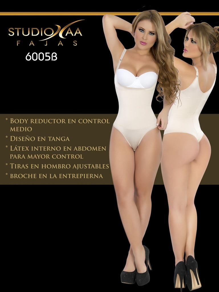 Women's Beige Thong Bodysuit Shaper Shapewear Body Shaper 6005-08