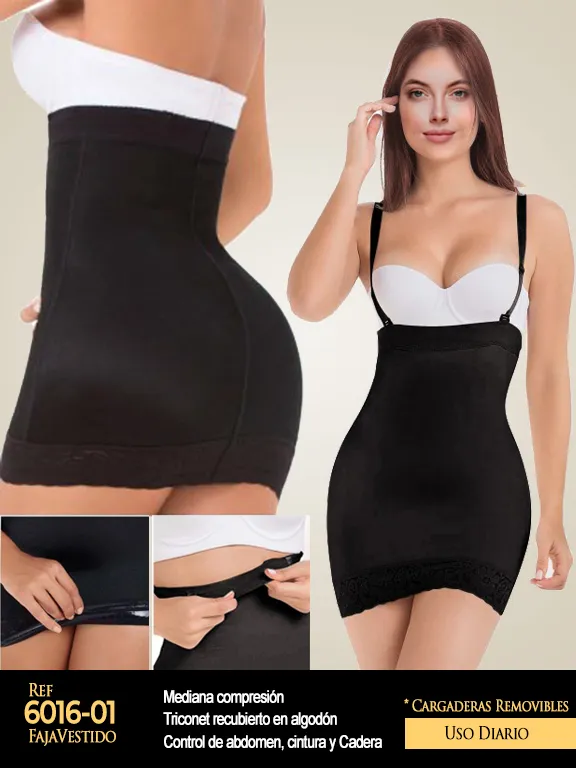 [1106016S01] Women's Black High Waist Powernet Shaper Shapewear Body Shaper 6016-01 (S)