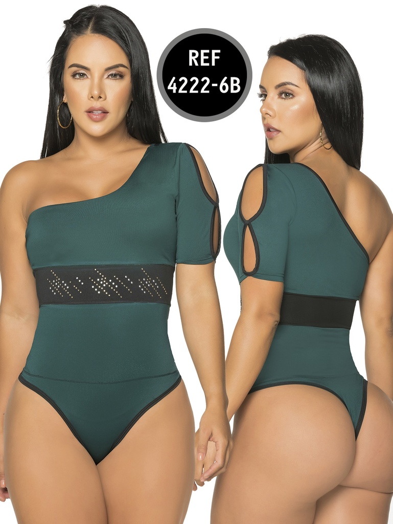 Body Un Hombro con Manga Abierta Verde para Mujer 4222-6B