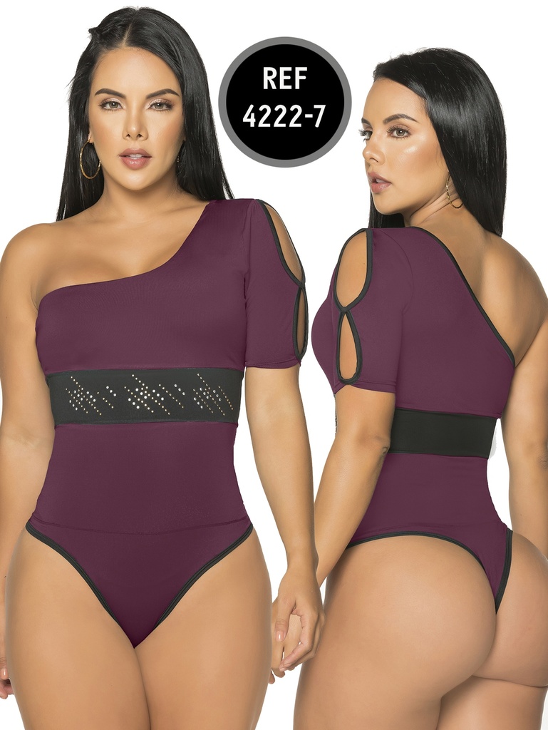 Body Un Hombro con Manga Abierta Ciruela para Mujer 4222-7