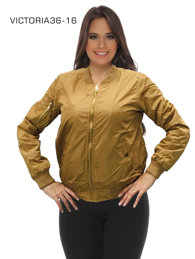 [200VICTORIA369S] Women's Mustard Satin Bomber Jacket Jacket Victoria36-16 (S)