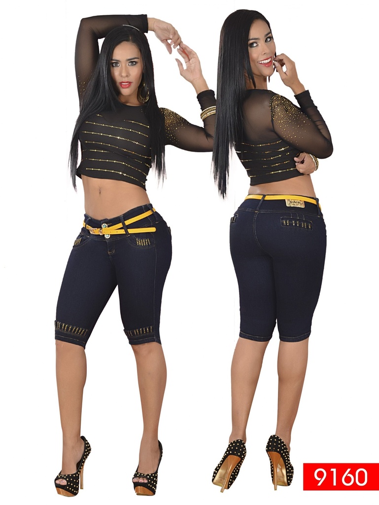 [103916001] Women's Black Stretch Bermuda Shorts 9160