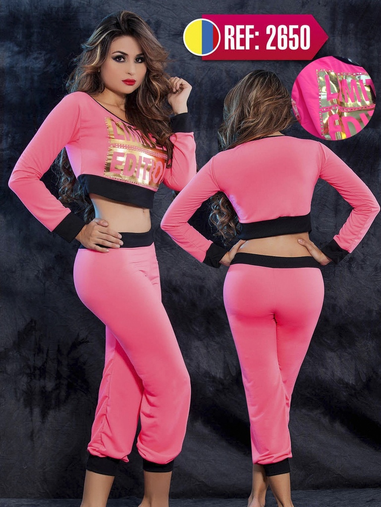 [1112650FL] Conjunto Capri Colombiano Cereza 