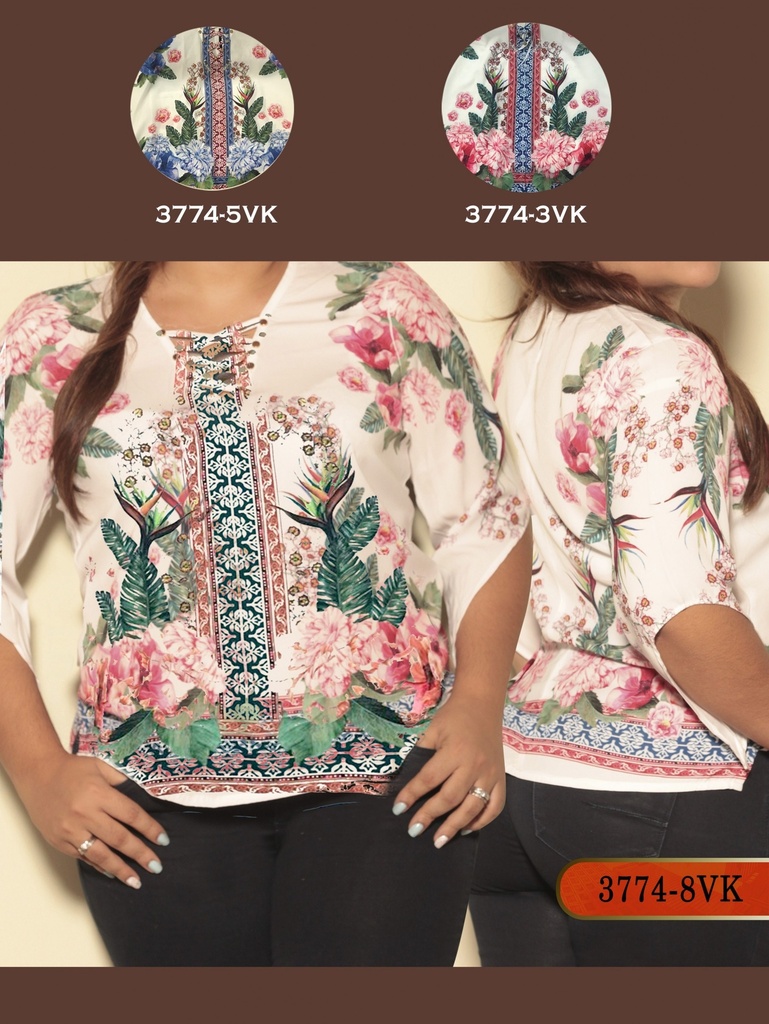 [25237748VKL] Blusa Moda Colombiana Vikats Plus Size (L)