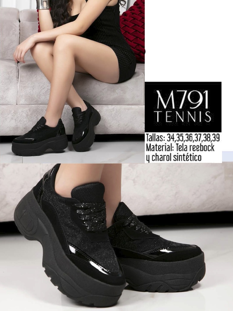 [28179107] Women's Black Chunky Platform Sneakers M791 (7)