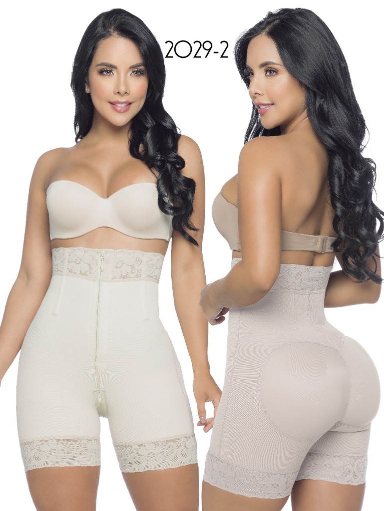 Faja Moldeadora Short Moldeador de Cintura Alta Beige para Mujer 2029-2