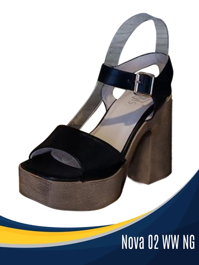 Plataformas Plataforma de Bloque Grueso Negro para Mujer Nova 02