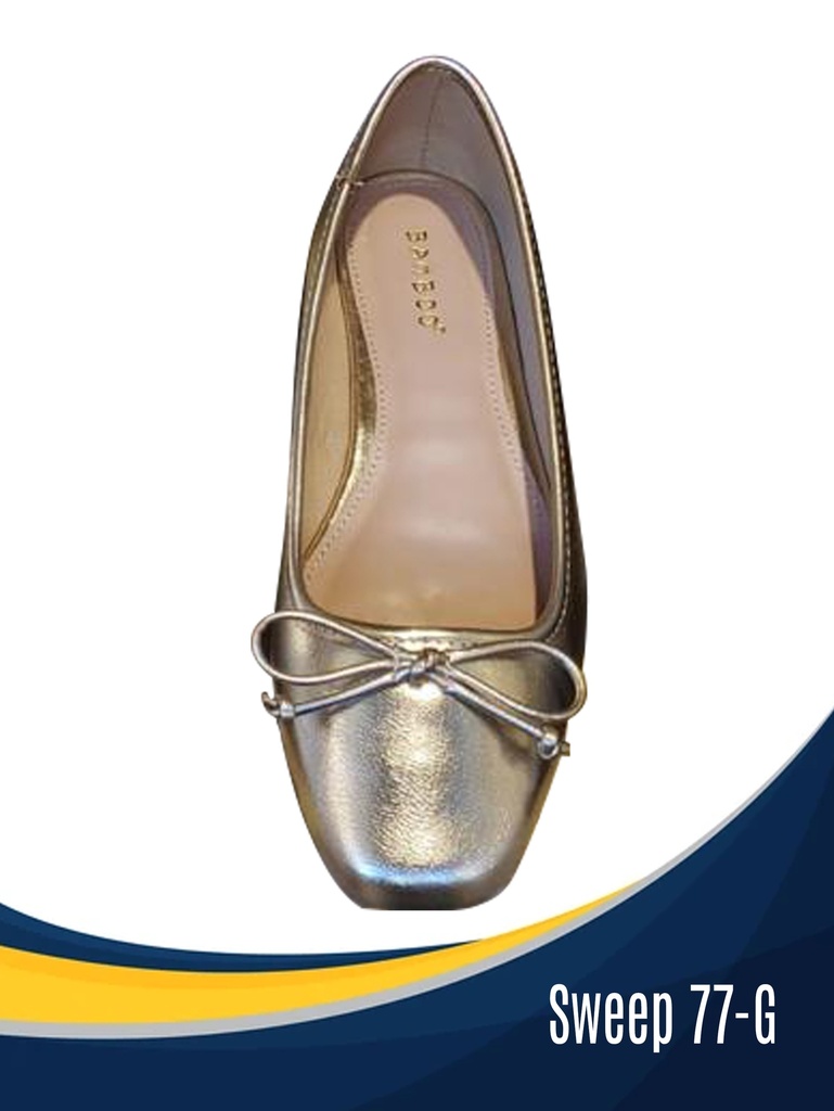 Women's Gold Metallic Ballet Flats Sweep 77-G