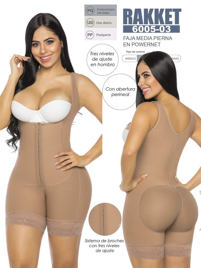 Faja Moldeadora Faja Cuerpo Completo Media Pierna Mocha para Mujer 6003-03