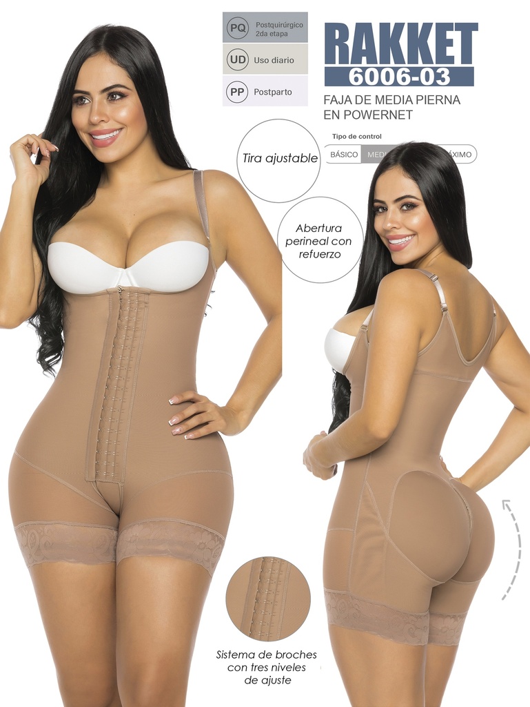 Faja Moldeadora Faja Cuerpo Completo Media Pierna Mocha para Mujer 6005-03