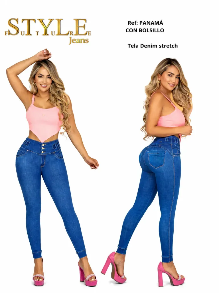 Women's Royal Blue Butt Lift Skinny Jeans Panama