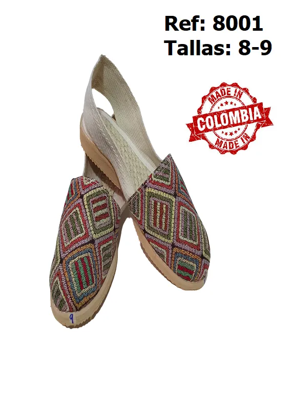 Women's Red & Brown Pattern Espadrilles 8001