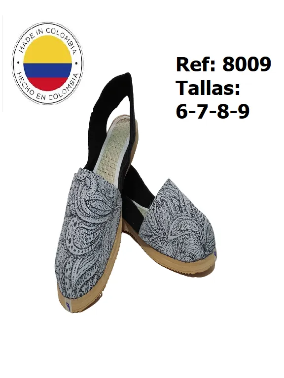 Cotizas Artesanales Floral Gris para Mujer 8009