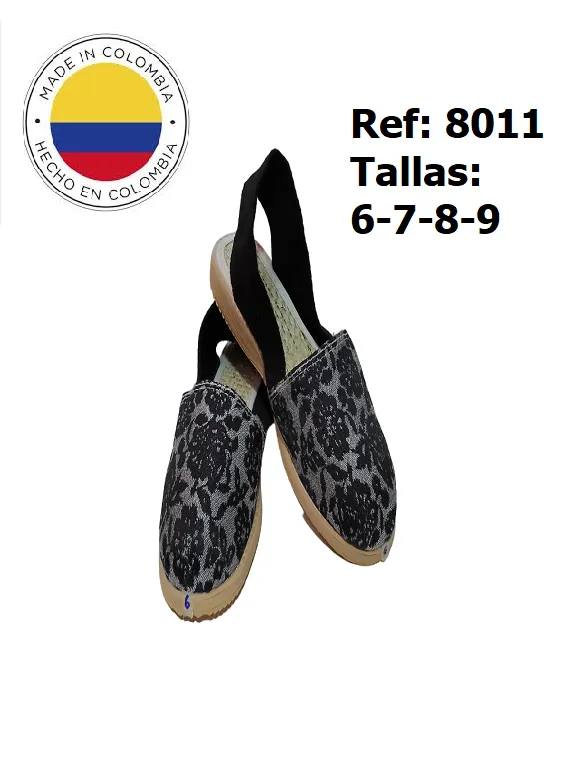 [36680117] Cotizas Artesanales Negro Floral para Mujer 8011 (7)