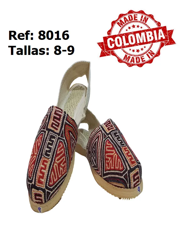 Cotizas Artesanales Rojo Naranja para Mujer 8016