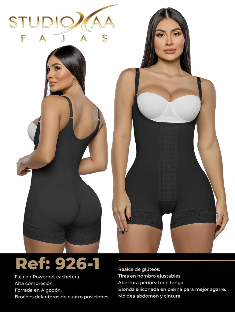 [370926S01] Women's Black Short Leg Body Shaper Shapewear Body Shaper 926-1 (S)