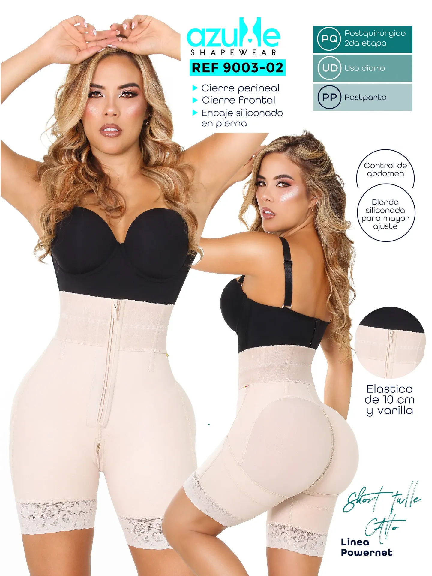 [3719003S02] Women's Mocha High Waist Zip Shaper Shorts Shapewear Body Shaper 9005-02 (S)