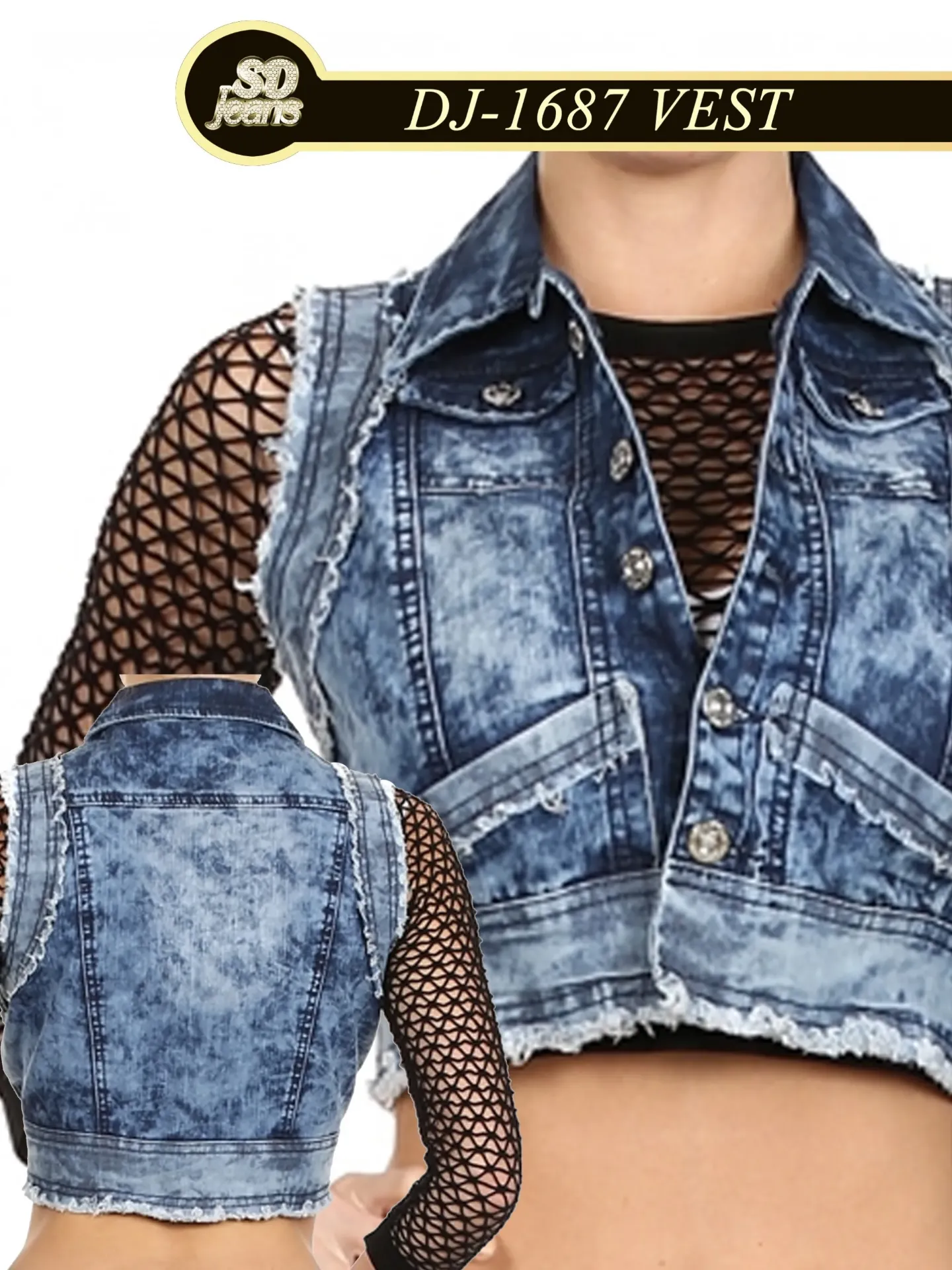 Women's Denim Cropped Vest DJ-1687