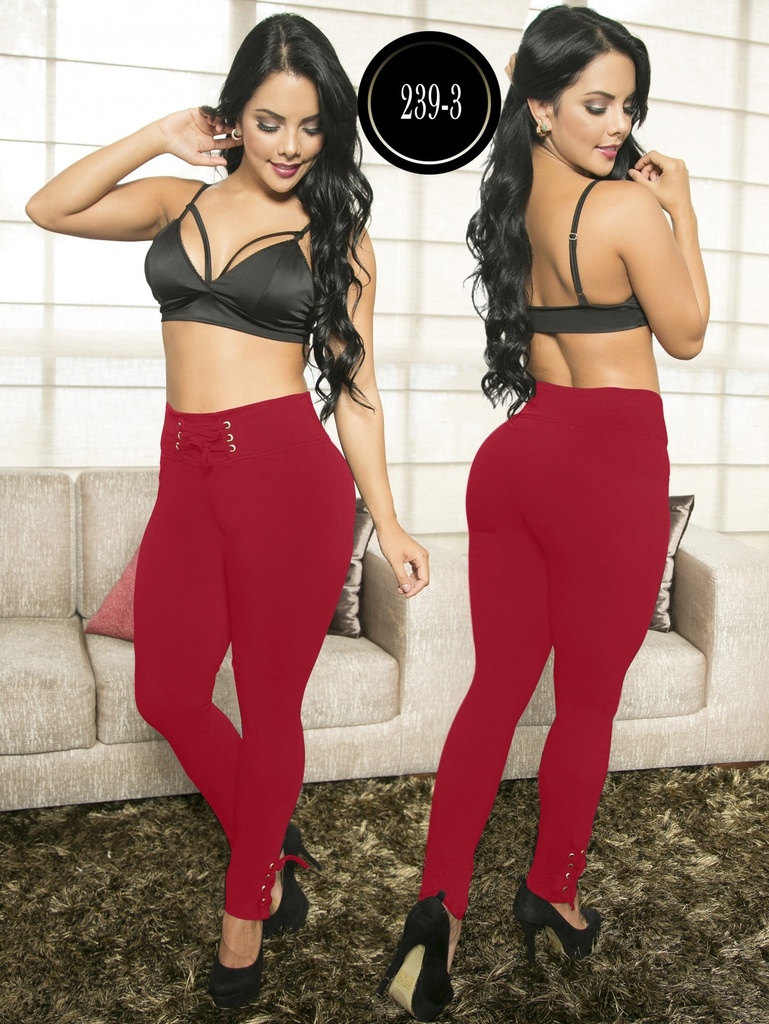 Pantalón Cómodo Rojo para Mujer – Thaxx Skinny Tiro Alto