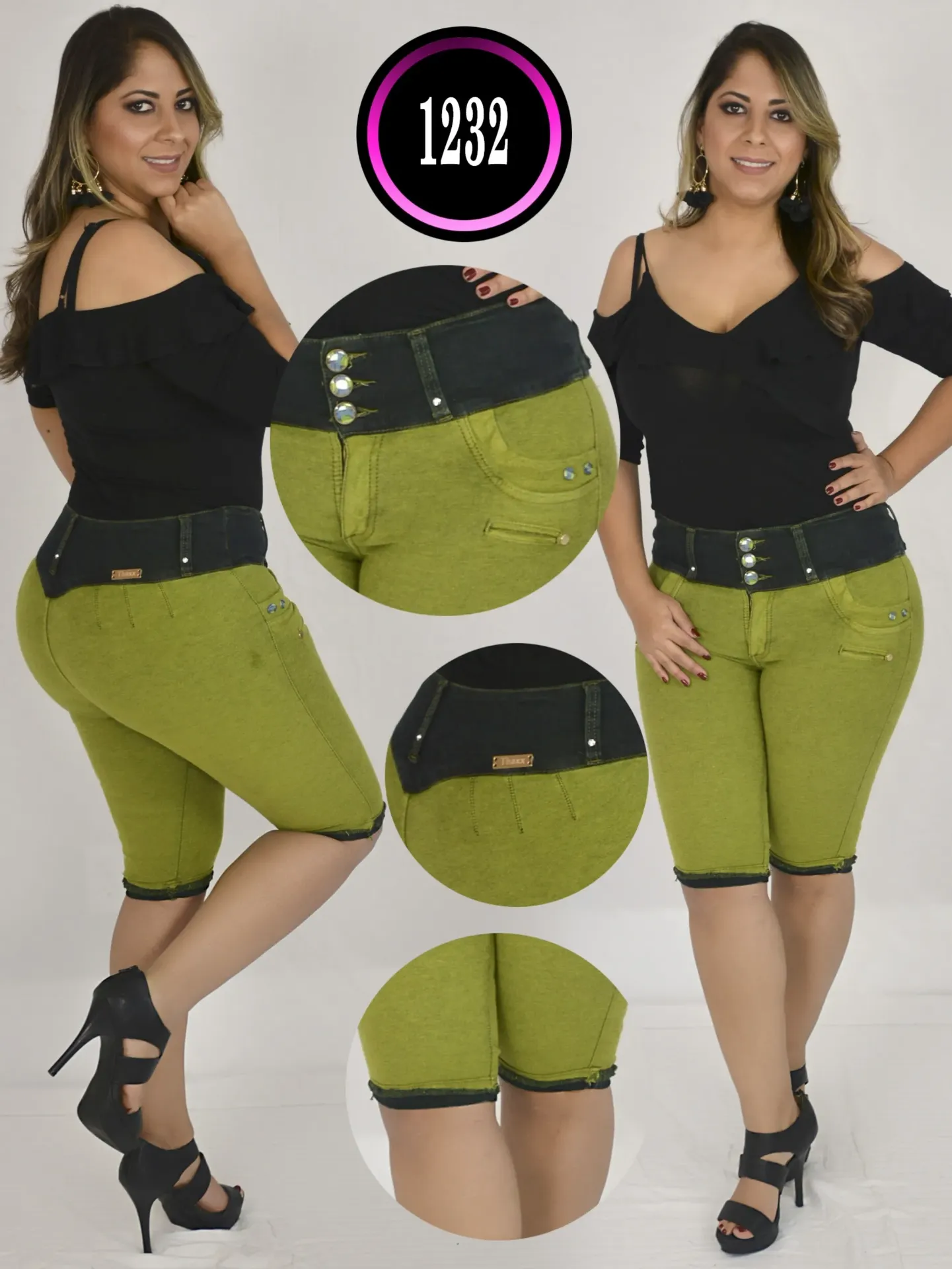 Pantalón Torero Levantacola Verde Oliva